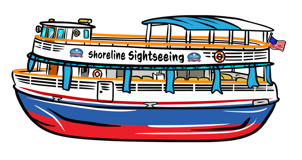 Shoreline Sightseeing tour boat illustration