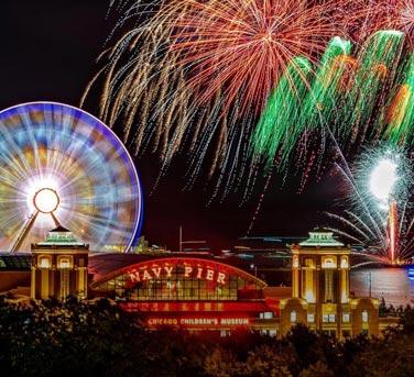Photo of fireworks over Navy Pier