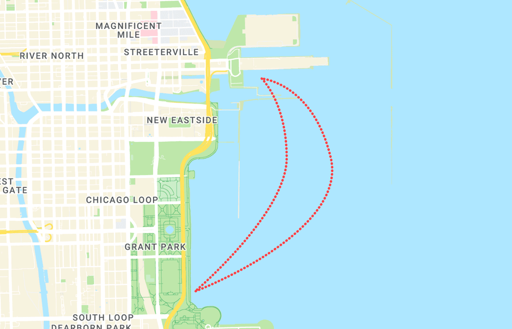 Water taxi lake route map