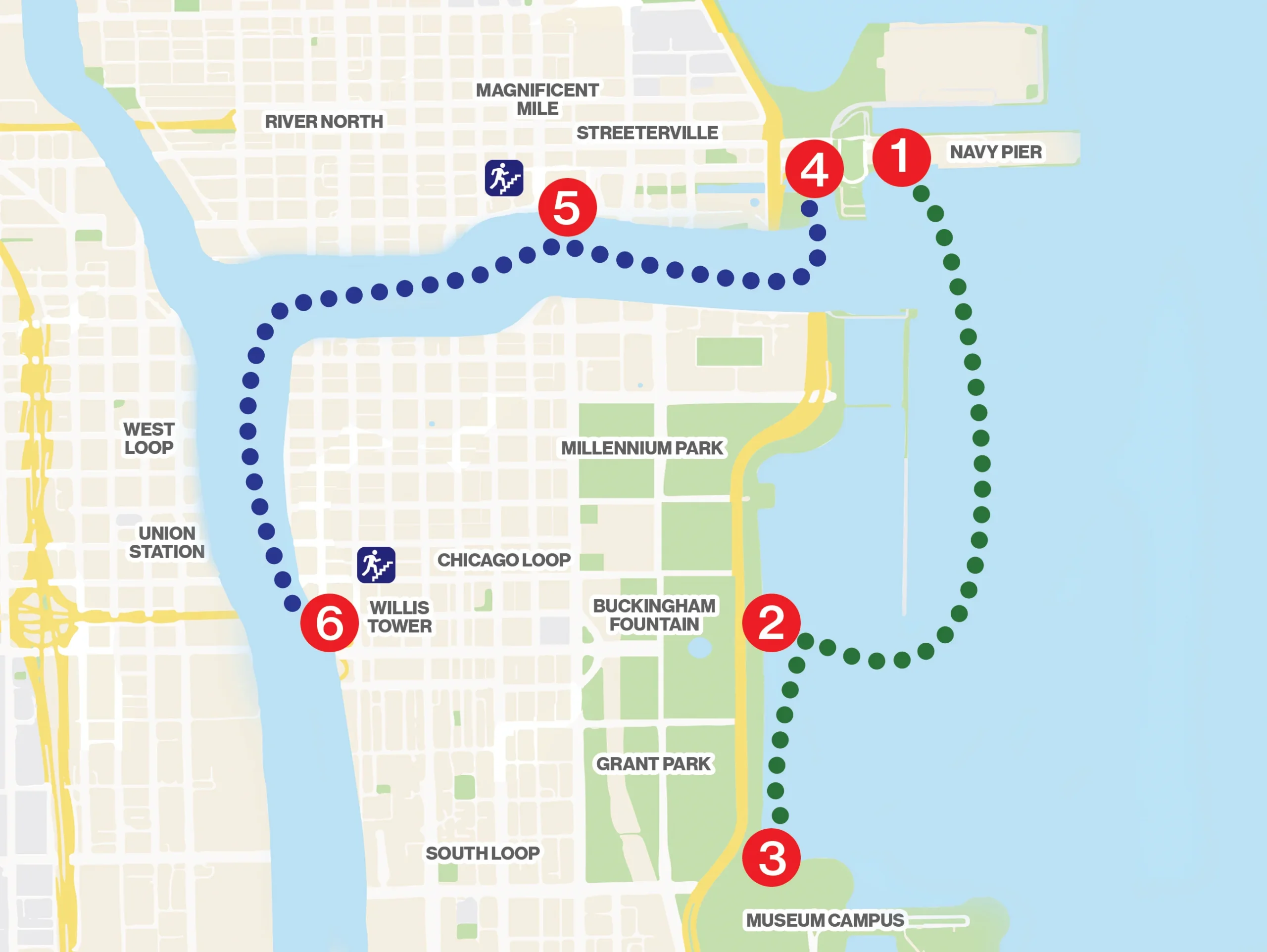 Navy Pier water taxi route map