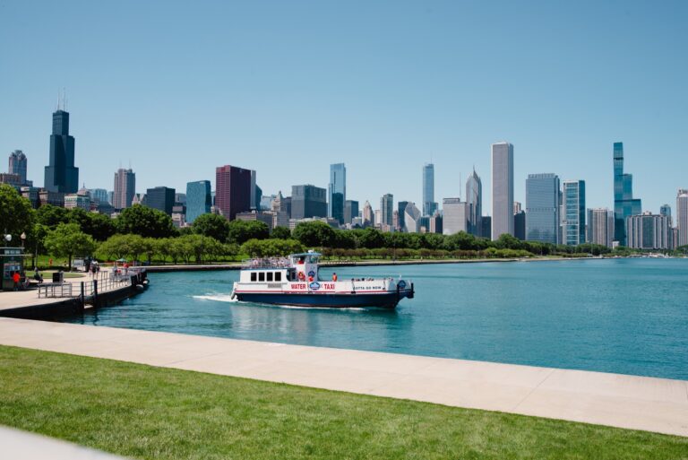 Shoreline Sightseeing water taxi at the Museum Campus / Buckingham Fountain dock in Chicago